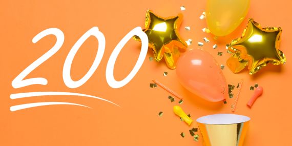 a celebration sign - 200 Episodes Milestone: Pursue Your Spark Podcast