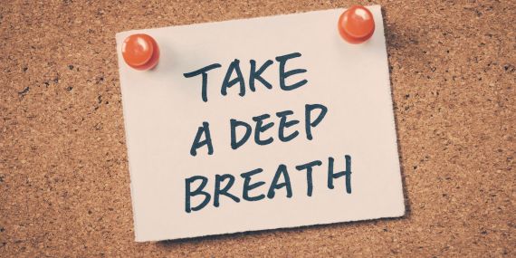 5 Tips Intermittent Fasting Tips to Beat Holiday Social Pressure - sign that says take a deep breath