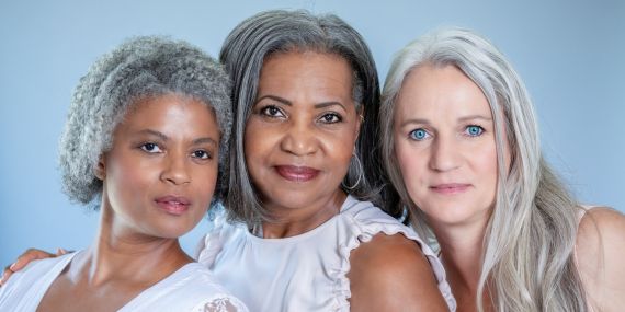 Who knew going gray could be this glamorous? - 3 women with gray hair