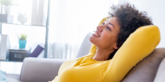 woman relaxing on a chair