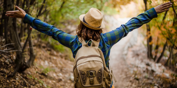 woman hiking