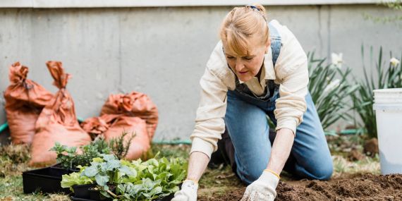 woman gardening