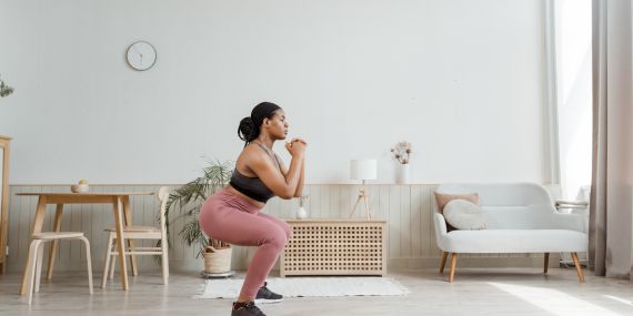 woman doing a squat