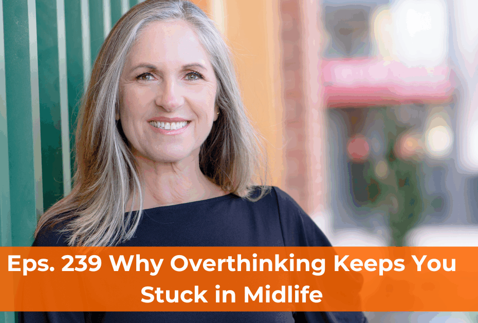 Heike smiling into the camera pondering why overthinking in midlife keeps us stuck