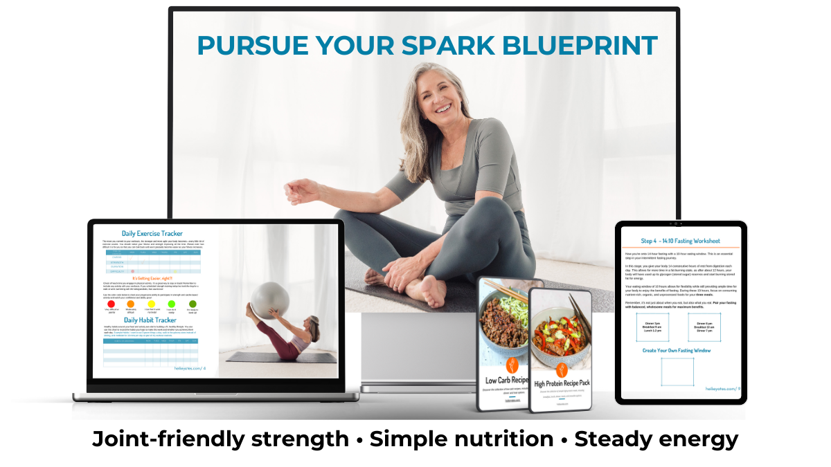 Pursue Your Spark blueprint 8 week course for women in midlife, fitness, strength and wellness by Heike Yates
