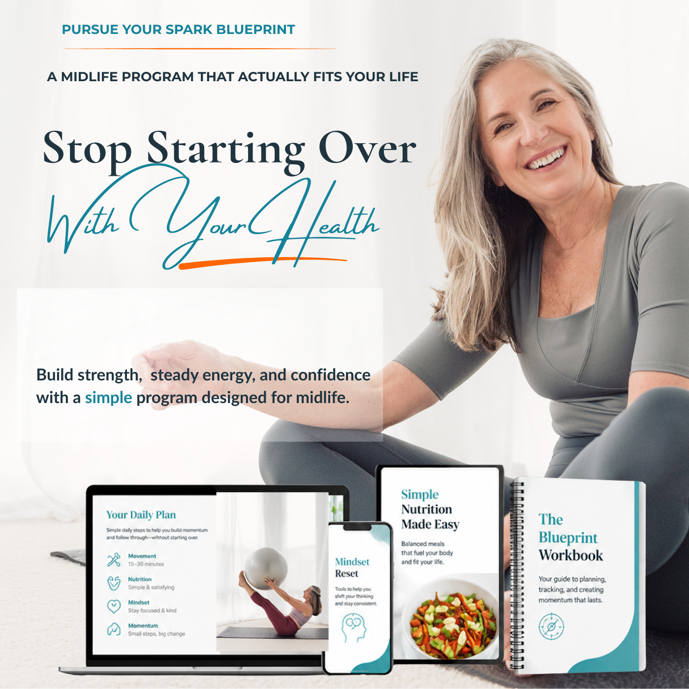 Heike Yates talking about the Pursue Your spark Blueprint program for women in midlife to get stronger, have more energy and confidence.